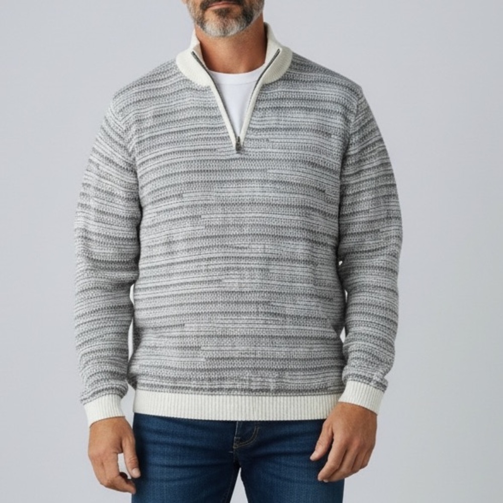 All Alpaca 100% Alpaca Sweater Quarter Zip Pullover Peru Size L